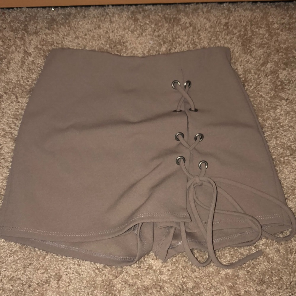 Tan tie skort
